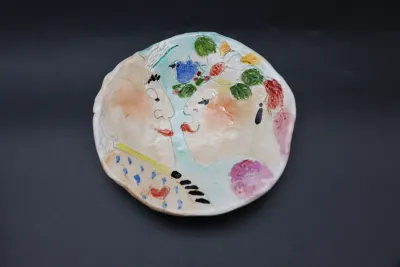Ann “Frantic” Roberts Morley – The Gossips Ceramic Plate