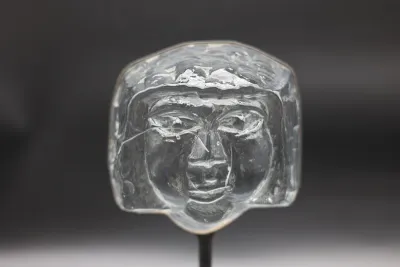 Erik Höglund for Boda Swedish Art Glass Face Sculpture