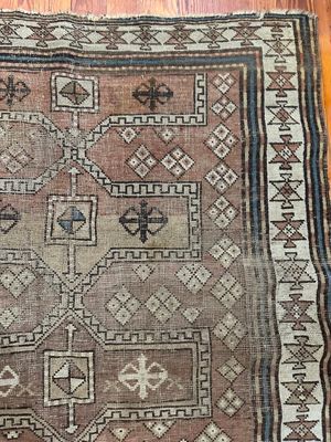 Antique Caucasian Shirvan Hand-Knotted Wool Rug