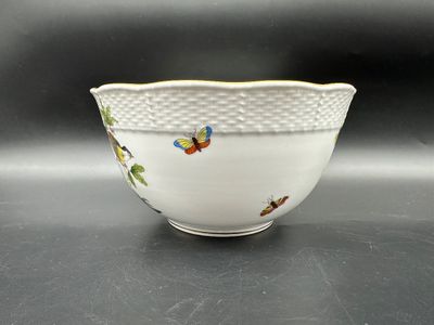 Vintage Herend Hungary Large Hand Painted Porcelain Bowl