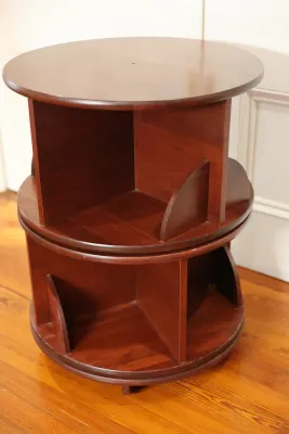 Two-Tier Revolving Wood Bookcase