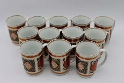 Fitz & Floyd Empress Porcelain Mugs, Set of 12