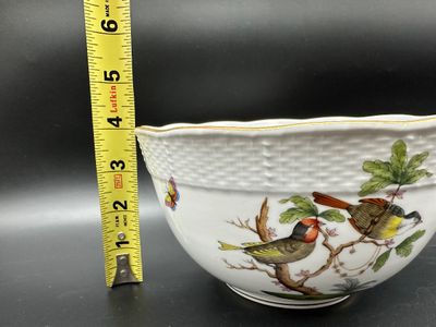 Vintage Herend Hungary Large Hand Painted Porcelain Bowl
