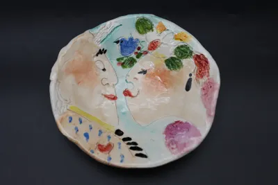 Ann “Frantic” Roberts Morley – The Gossips Ceramic Plate
