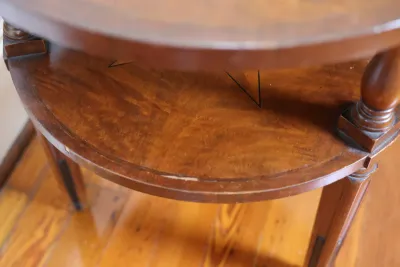 Mahogany Two-Tier Side Table with Star Inlay