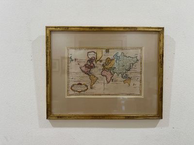 Framed 'Carte Reduite Du Globe Terrestre' World Map Print