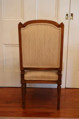 Louis XVI Style Carved Wood Upholstered Side Chair