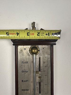 Antique English Mahogany Inlaid Mercury Stick Barometer