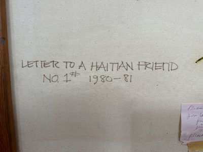 John T. Scott (1940–2007), “Letter to a Haitian Friend No. 1,” 1980–81, Mixed Media on Canvas