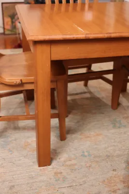 Wood Dining Table with Four Chairs