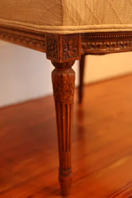 Louis XVI Style Carved Wood Upholstered Side Chair
