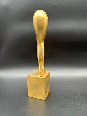 Modernist Gilt-Metal Surrealist Leg Sculpture