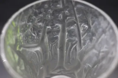 Large Frosted Glass Tree Relief Vase