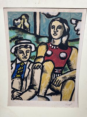 Fernand Léger (1881–1955) “Une Partie de Campagne (The Couple)” Signed & Numbered Color Lithograph 434/450