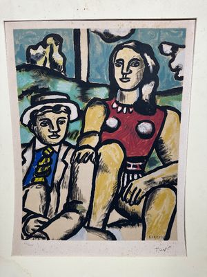 Fernand Léger (1881–1955) “Une Partie de Campagne (The Couple)” Signed & Numbered Color Lithograph 434/450