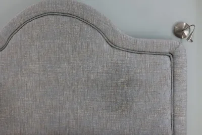 King Size Gray Upholstered Arched Headboard with Matress
