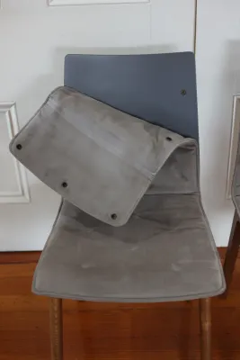Pair of Modern Gray Upholstered Dining Chairs