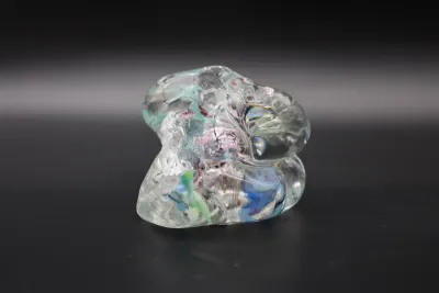 Multicolor Freeform Art Glass Sculpture