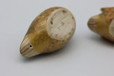 Japanese Kutani Porcelain Mandarin Duck Figurines