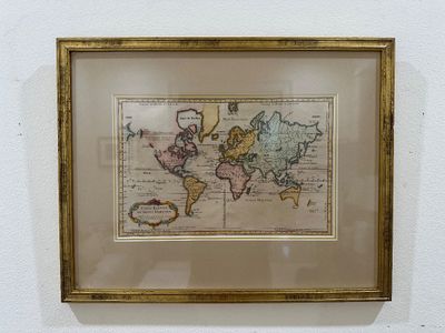 Framed 'Carte Reduite Du Globe Terrestre' World Map Print