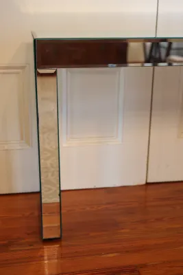 Contemporary Mirrored Glass Console Table