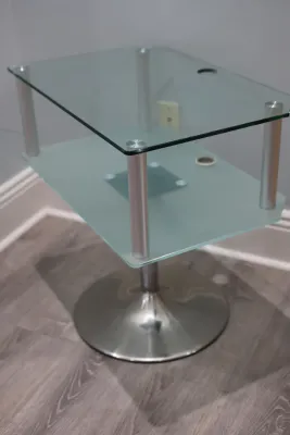Adjustable & Rotating Glass TV / Media Stand