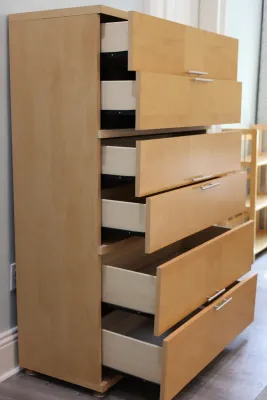 Contemporary Light Wood Six-Drawer Tall Chest