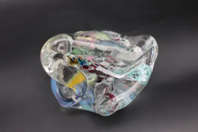 Multicolor Freeform Art Glass Sculpture