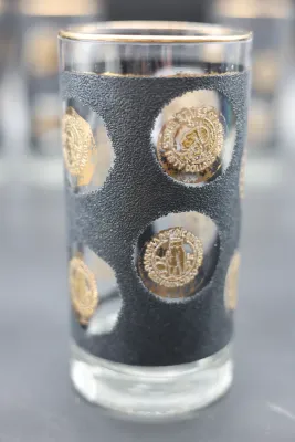 Libbey 22K Gold Coin Highball Glasses