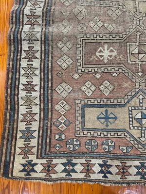 Antique Caucasian Shirvan Hand-Knotted Wool Rug