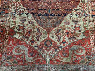 Antique Persian Heriz Serapi Wool Rug - 4' x 6'4"