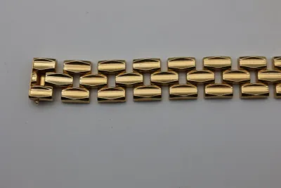 Italian 14K Gold Geometric Link Bracelet