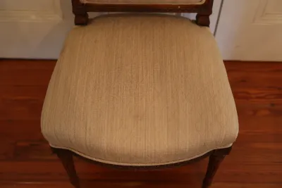 Louis XVI Style Carved Wood Upholstered Side Chair
