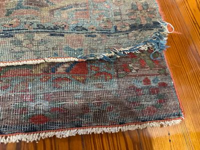 Antique Persian Heriz Serapi Wool Rug - 4' x 6'4"