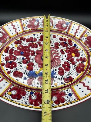 FIMA Deruta Hand-Painted Italian Majolica Rooster Platter