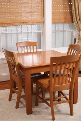 Wood Dining Table with Four Chairs