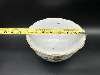 Vintage Herend Hungary Large Hand Painted Porcelain Bowl