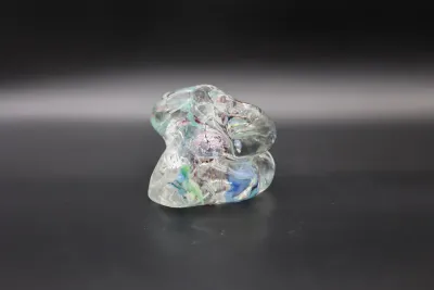 Multicolor Freeform Art Glass Sculpture
