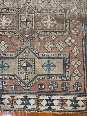 Antique Caucasian Shirvan Hand-Knotted Wool Rug