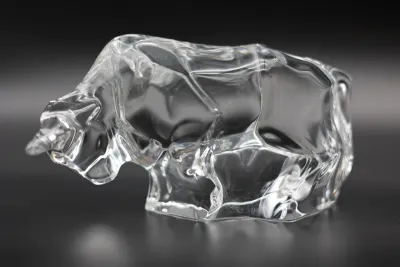 Baccarat Clear Crystal Bull Sculpture