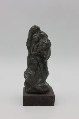 Signed Figural Mother & Child Sculpture