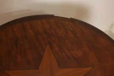 Mahogany Two-Tier Side Table with Star Inlay