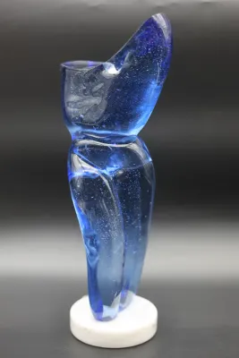 Maurice Alvarado “Blue Torso” Blown Glass Sculpture