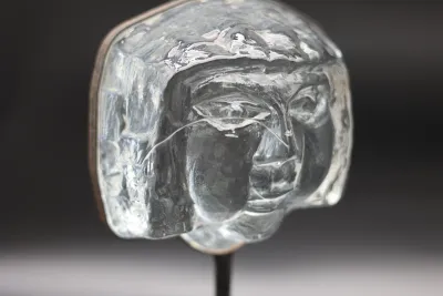 Erik Höglund for Boda Swedish Art Glass Face Sculpture