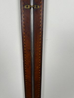 Antique English Mahogany Inlaid Mercury Stick Barometer