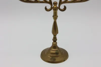 Vintage Made in India Brass 9-Light Hanukkah Menorah