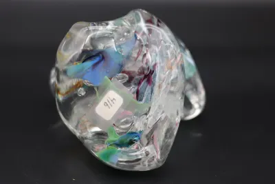 Multicolor Freeform Art Glass Sculpture
