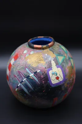 Sandra Blair “Spam Dog” Painted Ceramic Sculpture, 1995
