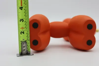 Modern Orange Balloon Dog Sculpture with Gold Nose