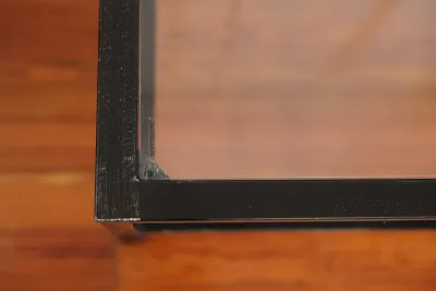 Tempered Glass & Black Metal Two-Tier Side Table